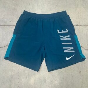 Mens Nike Running Gym Shorts Blue Teal Dri Fit Athletic Size Medium